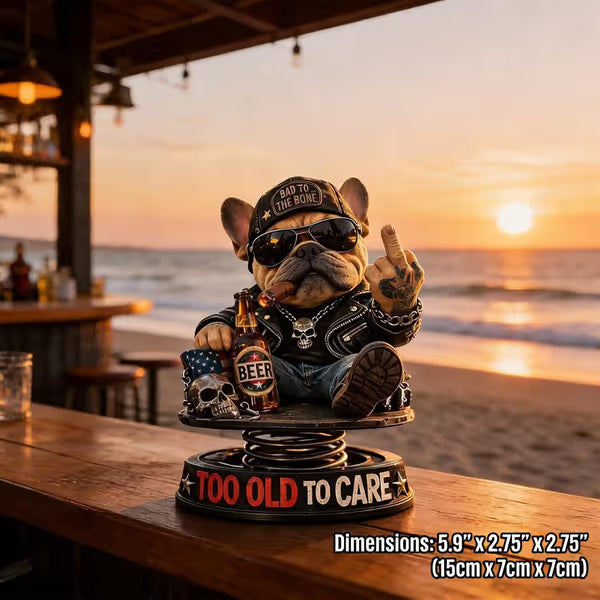 „Too Old To Care“ – Rebel Eagle Armaturenbrett-Wackelfigur – Lustige, coole Autofigur