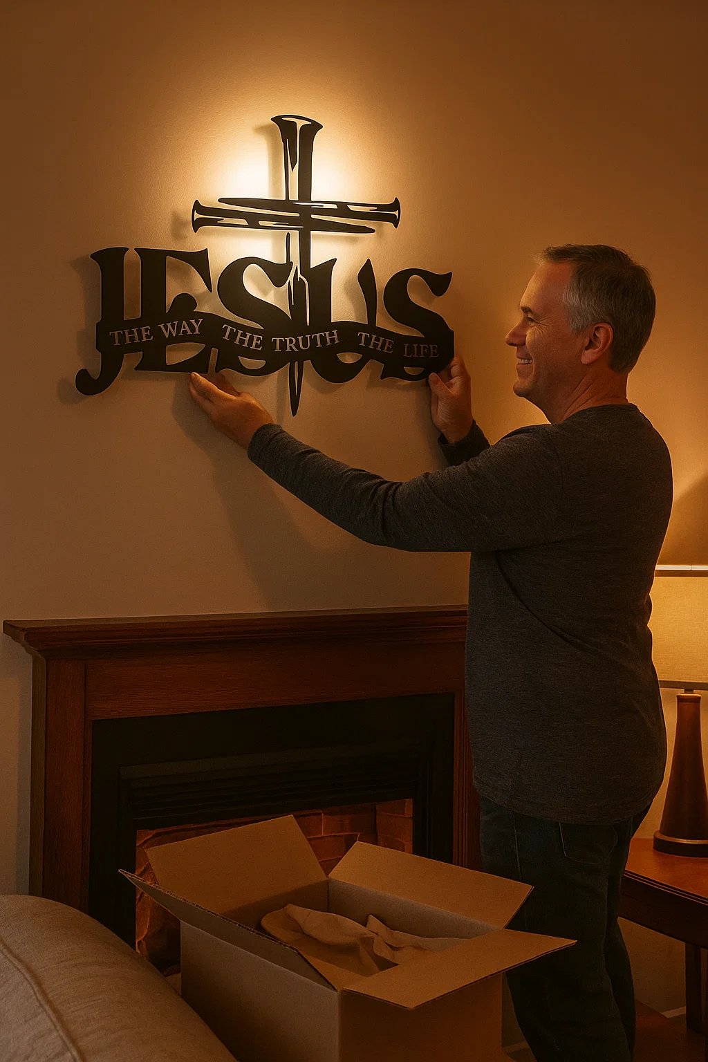 (🎁Letzter Tag 49% Rabatt)🔥Jesus & Kreuz Design Wandkunst⌛Limitierte handgefertigte Serie