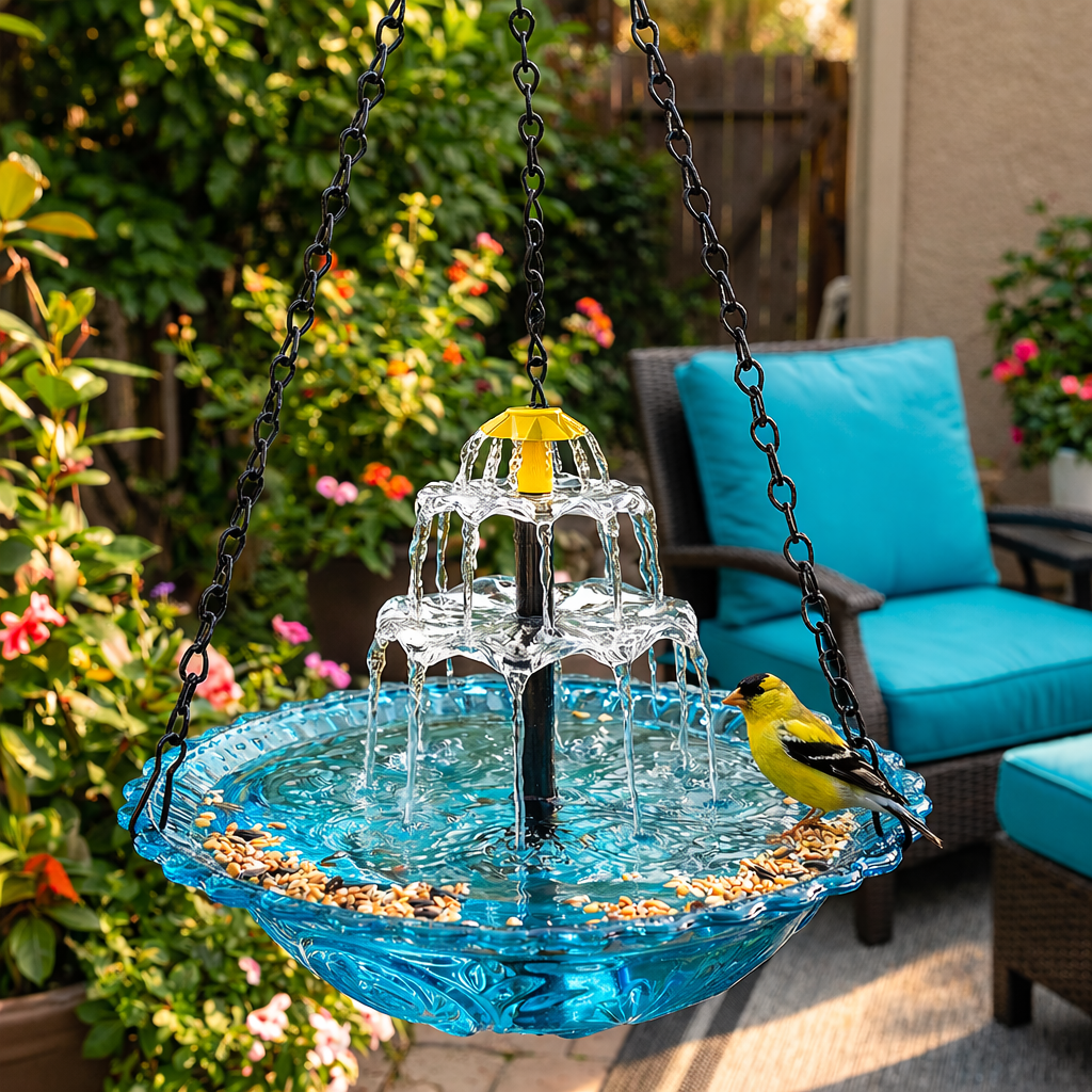 Solar-Kaskaden-Hängevogelbad-Brunnen