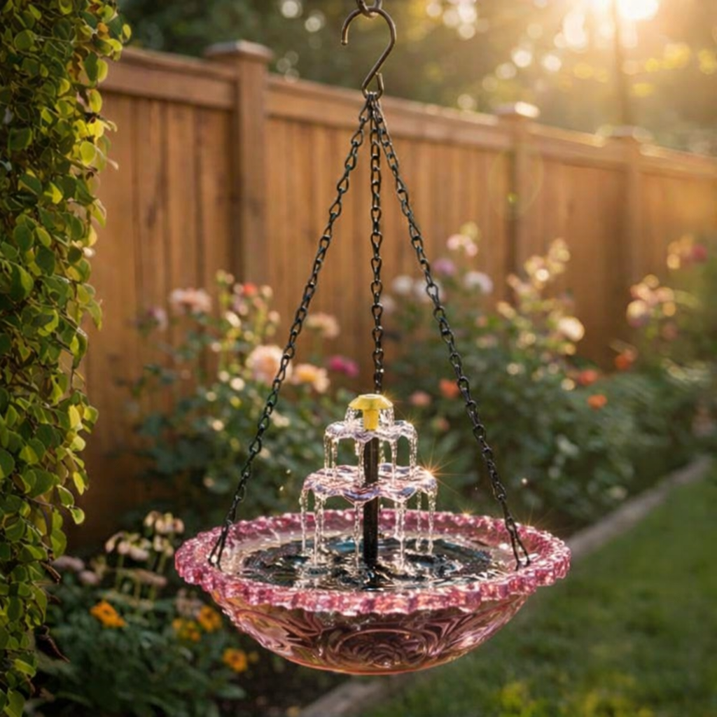Solar-Kaskaden-Hängevogelbad-Brunnen