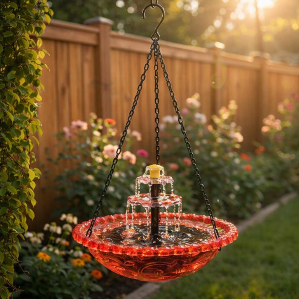 Solar-Kaskaden-Hängevogelbad-Brunnen