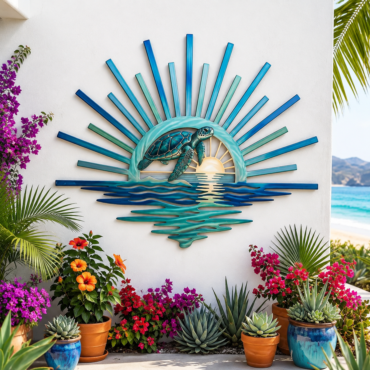 🌅 „Legend of the Sunset Tides“ – Wandbild aus Metall – 🌊 Wandbild aus Metall im Vintage-Marine-Stil
