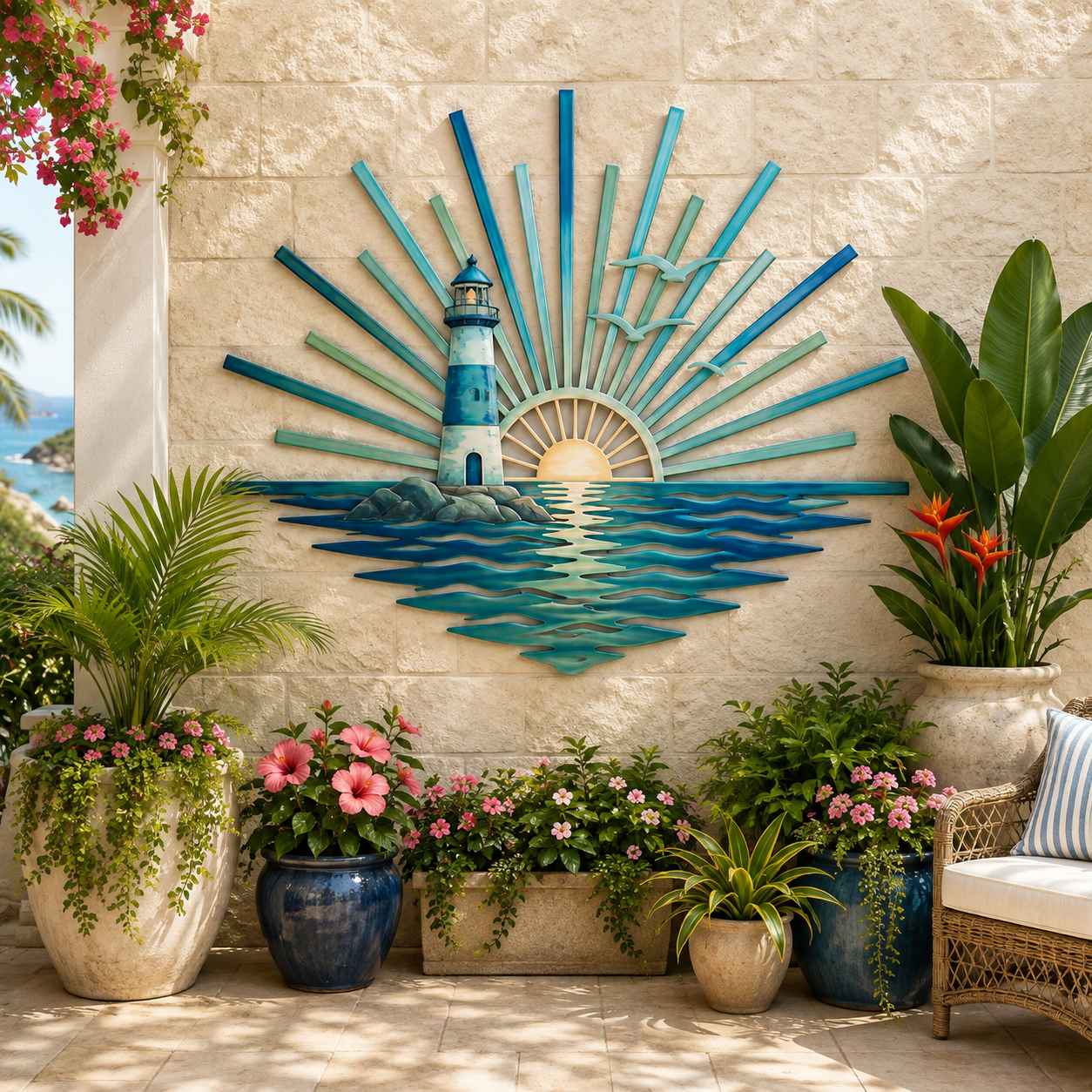 🌅 „Legend of the Sunset Tides“ – Wandbild aus Metall – 🌊 Wandbild aus Metall im Vintage-Marine-Stil