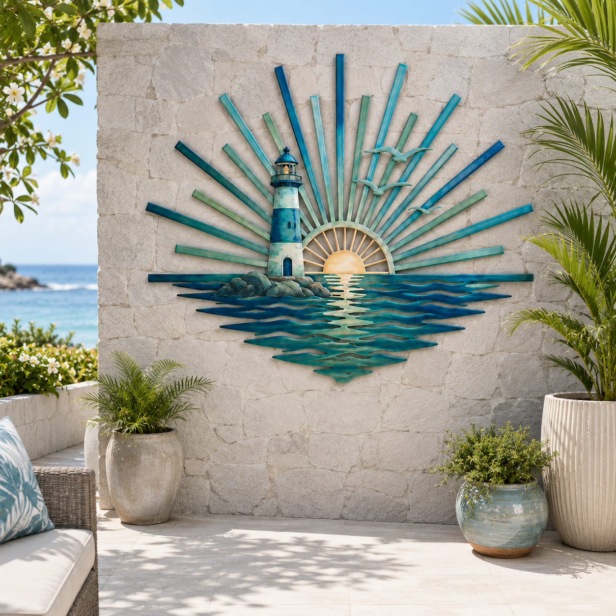🌅 „Legend of the Sunset Tides“ – Wandbild aus Metall – 🌊 Wandbild aus Metall im Vintage-Marine-Stil
