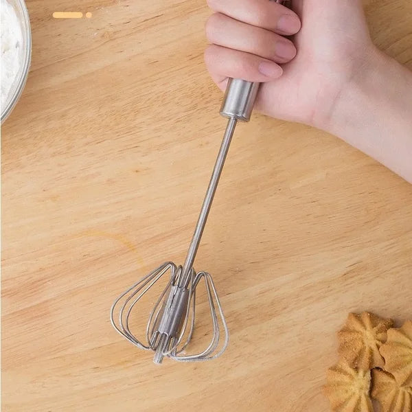 🔥GROSSER AUSVERKAUF – 50 % RABATT🔥Halbautomatischer Schneebesen aus Edelstahl – 2 kaufen, 2 gratis dazu