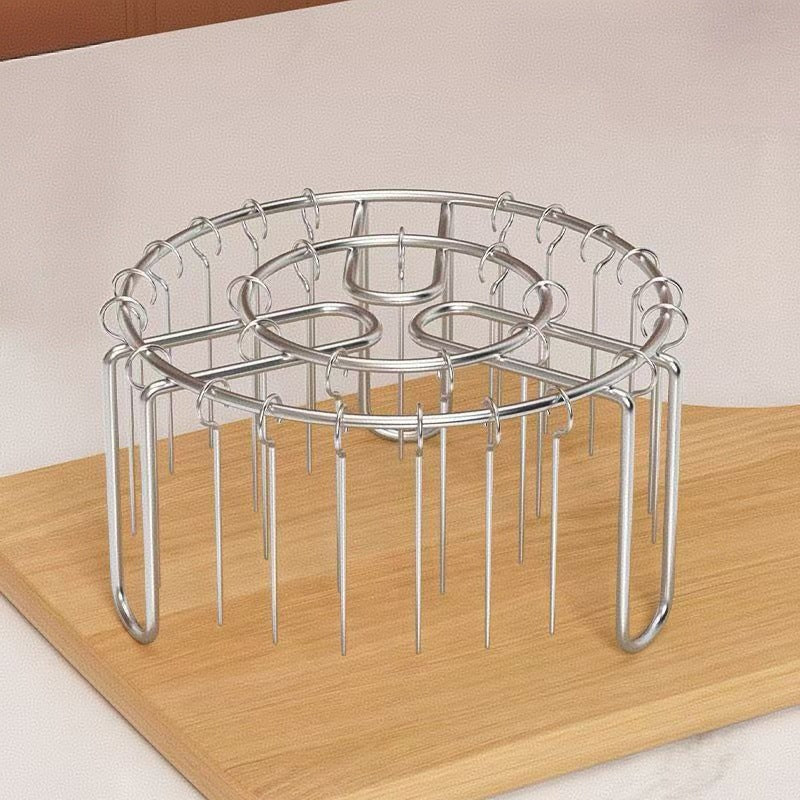 🔥 Spießhalter für Heißluftfritteusen – Vertikaler Kebab-Halter aus Edelstahl für Heißluftfritteusen, Backöfen und selbstgemachte Grill-Snacks🍢