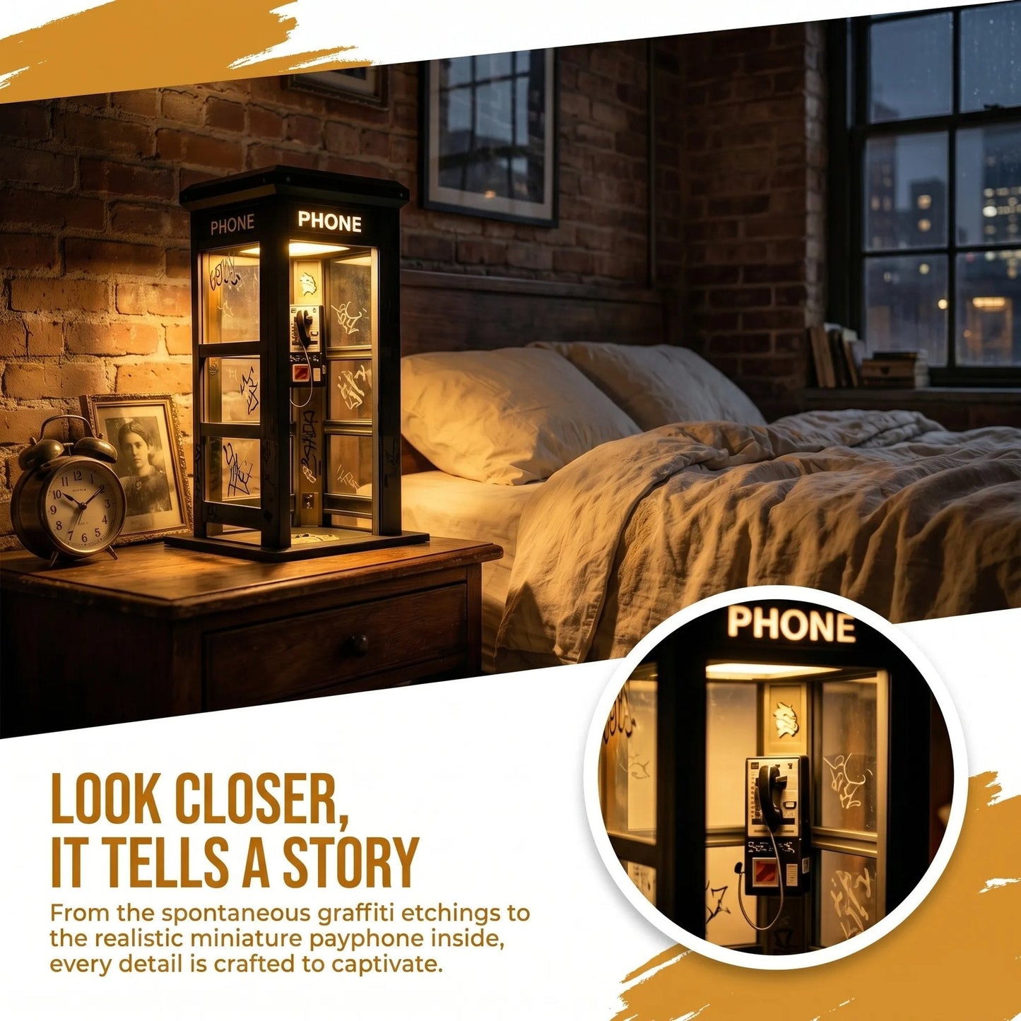 📞JETZT 50 % RABATT✨Stimmungsvolle Lampe im Stil einer Vintage-Telefonzelle