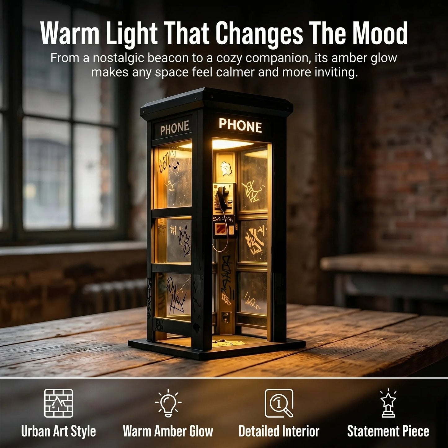 📞JETZT 50 % RABATT✨Stimmungsvolle Lampe im Stil einer Vintage-Telefonzelle