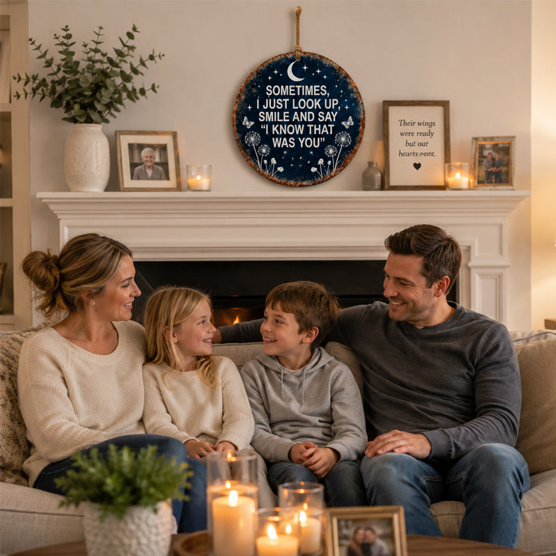 Hängeschild für den Gedenkgarten – „Ich weiß, dass du es warst“ – Gedenkdekoration🌙🏡
