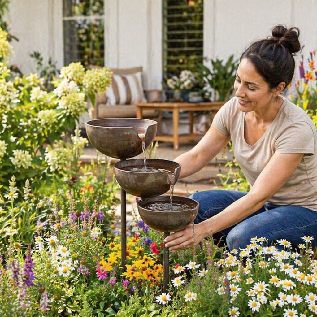 🔥Heißer Sale: 50 % Rabatt🔥Hauchen Sie Ihrem Garten neues Leben ein – ein friedliches, kaskadenförmiges Vogelbad mit Regenfänger, das Gartenbewohner willkommen heißt🌿🐦