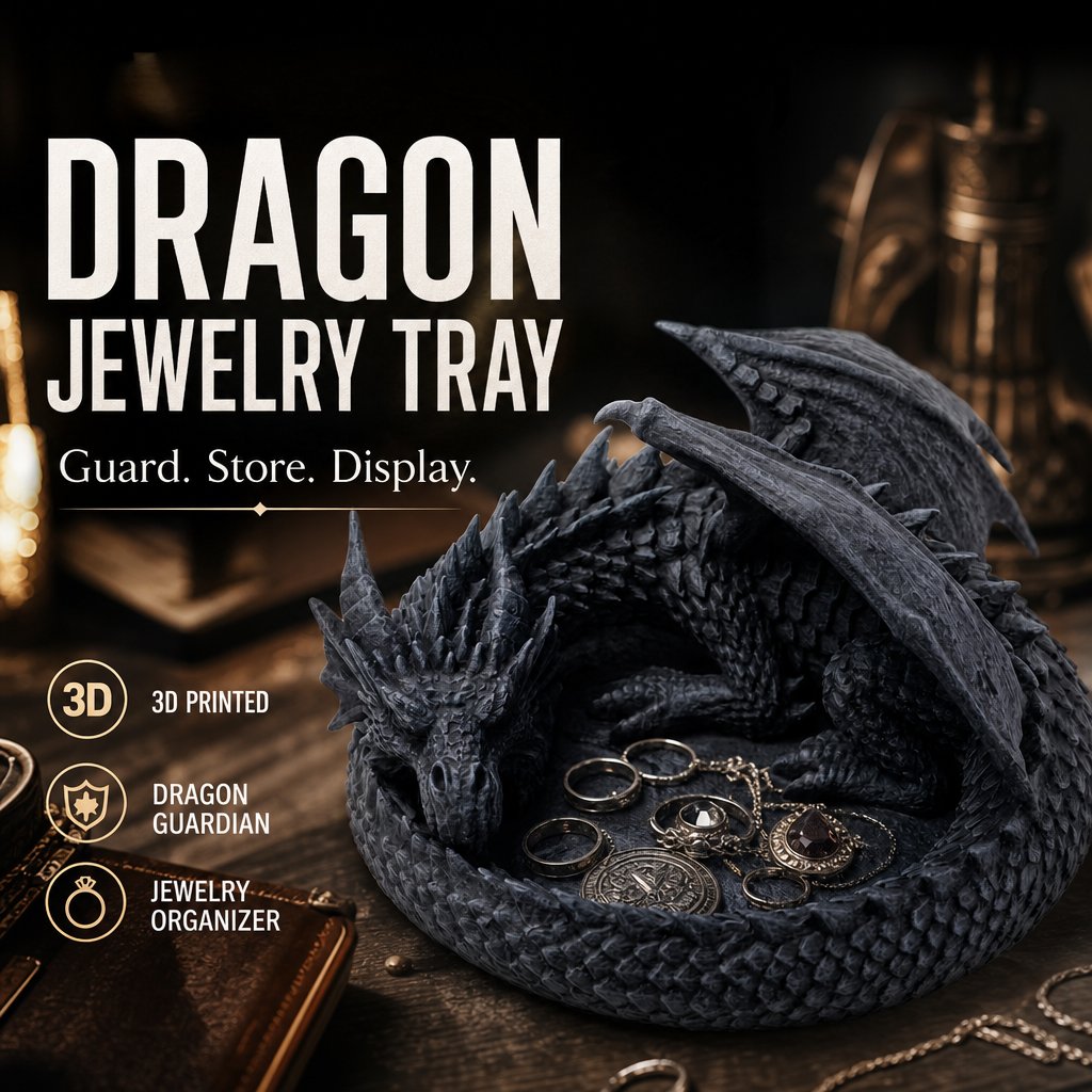 🐉3D-gedruckte Aufbewahrungsschale „Dragon Guardian“ – Der Schatz des Drachen!