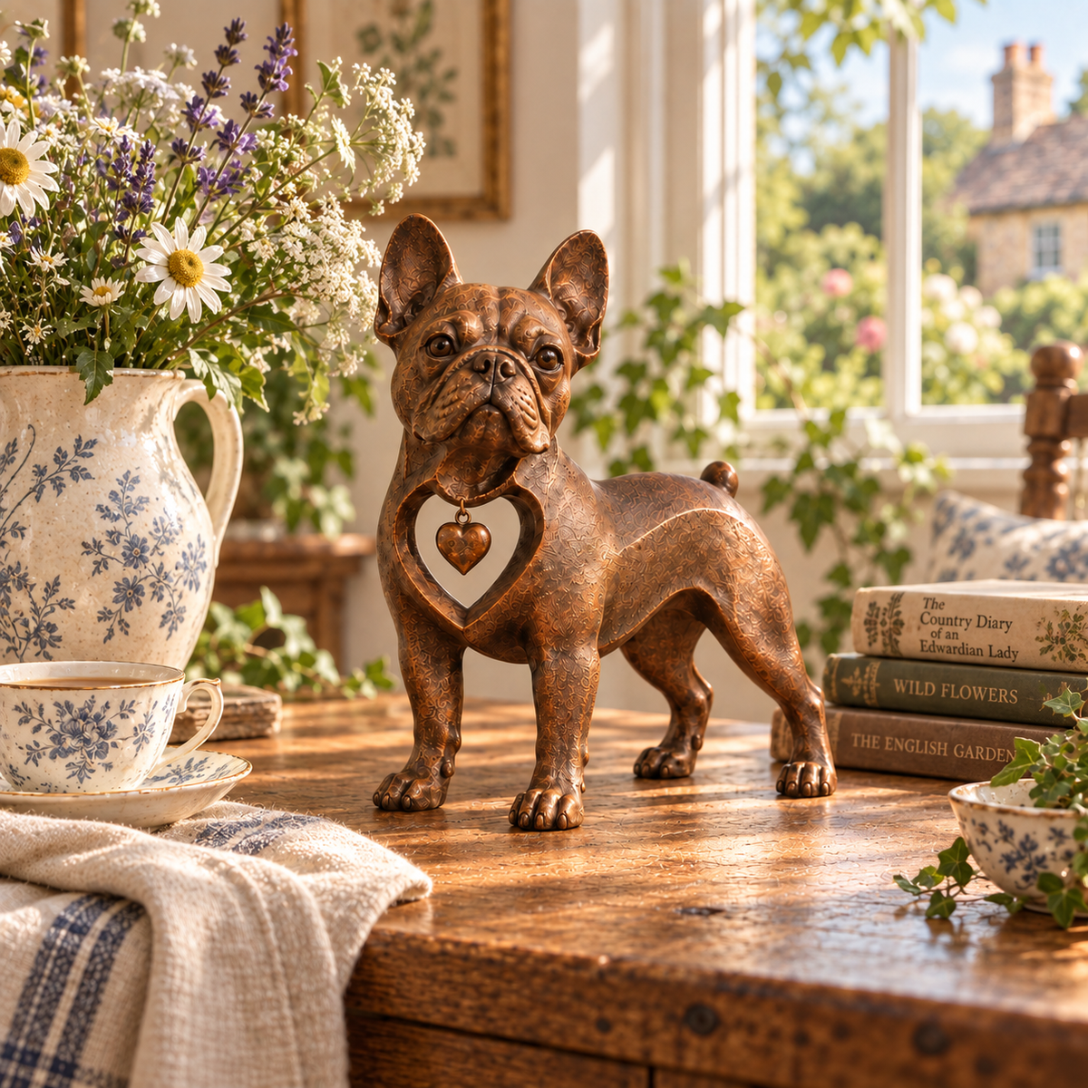 ⭐Skulptur einer französischen Bulldogge im klassischen Retro-Stil – Liebe auf den ersten Blick!