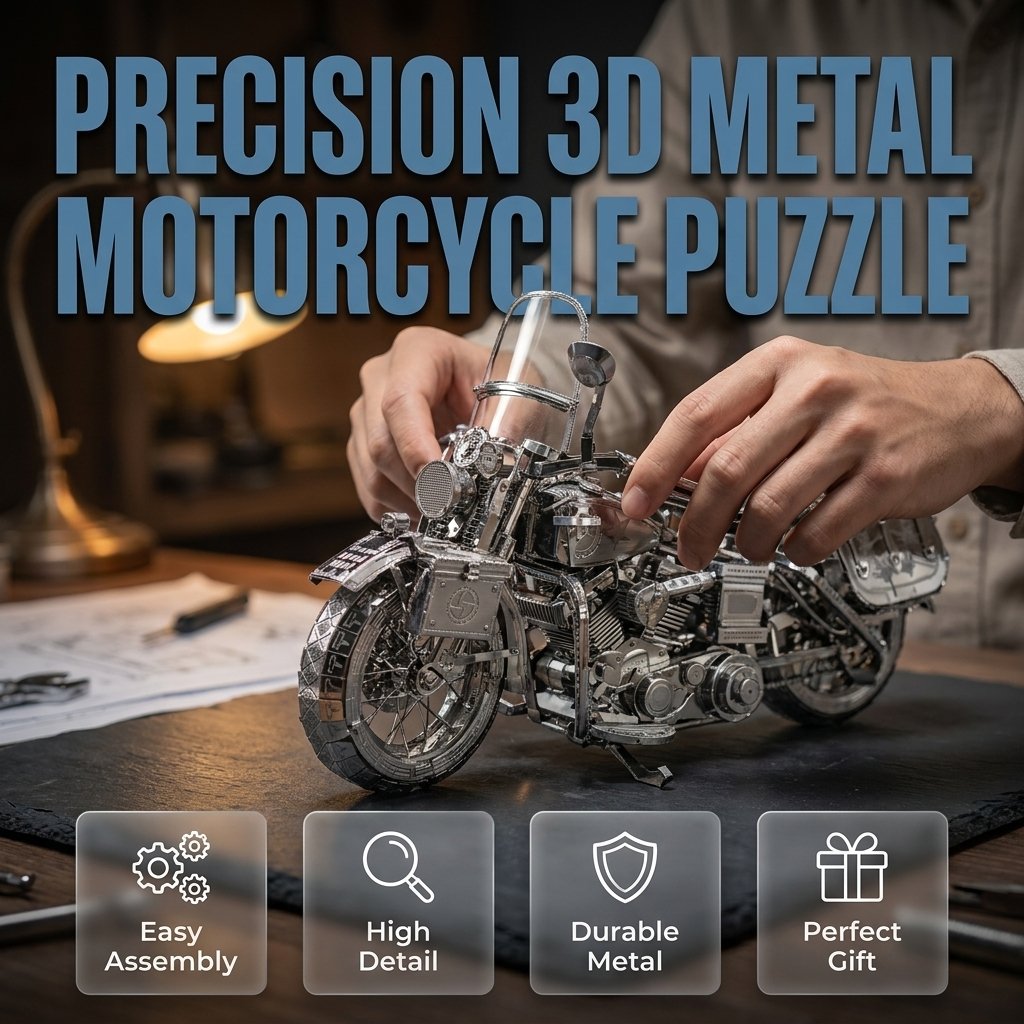 🔥SONDERANGEBOT🔥Silbernes 3D-Metall-Motorrad-Bau-Puzzle