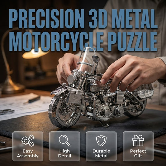 🔥SONDERANGEBOT🔥Silbernes 3D-Metall-Motorrad-Bau-Puzzle