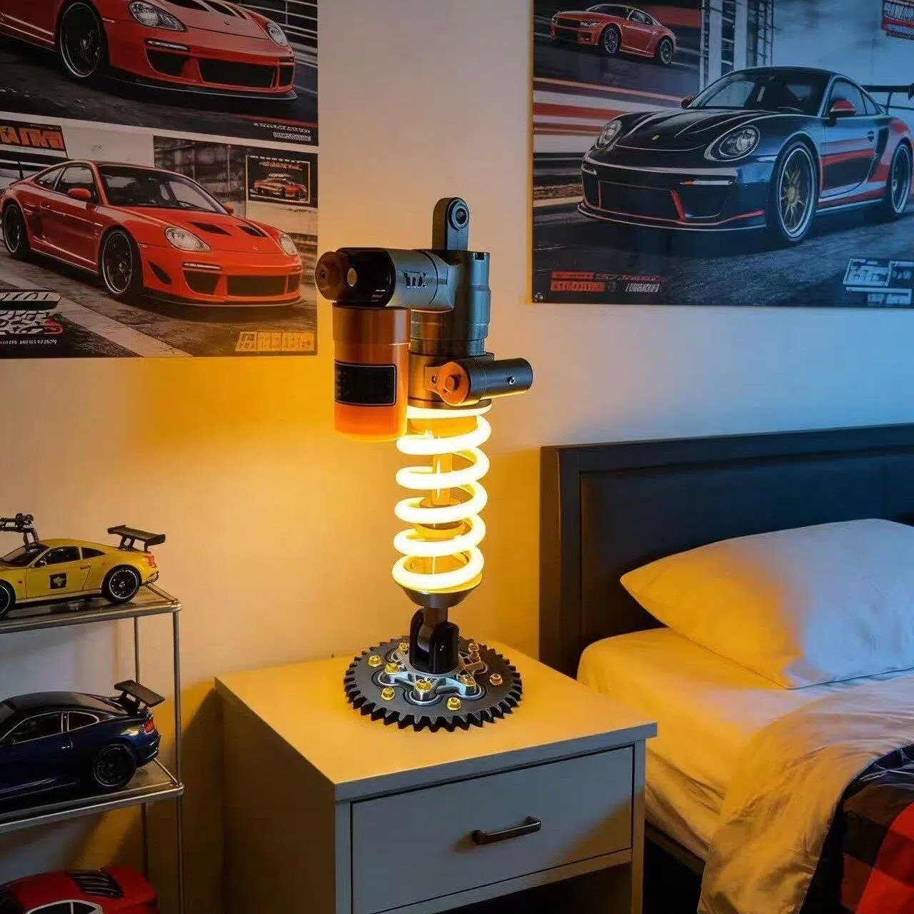 🎁Vatertags-Sonderangebot🔥Inspirierte Stoßdämpfer-Lampe – Verstellbare LED-Leuchte für Gamer und Autoliebhaber (⏰Kostenloser Versand)