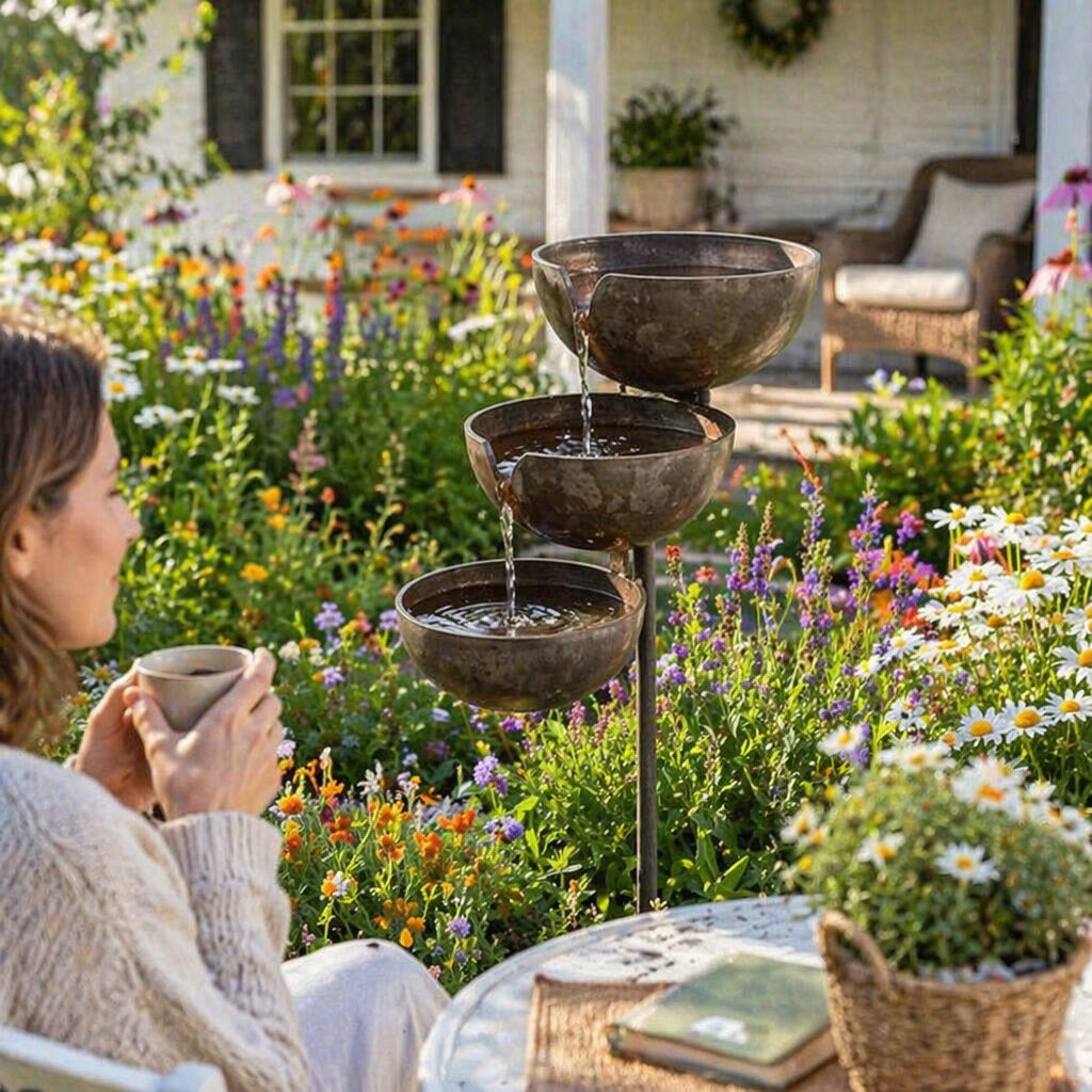 🔥Heißer Sale: 50 % Rabatt🔥Hauchen Sie Ihrem Garten neues Leben ein – ein friedliches, kaskadenförmiges Vogelbad mit Regenfänger, das Gartenbewohner willkommen heißt🌿🐦