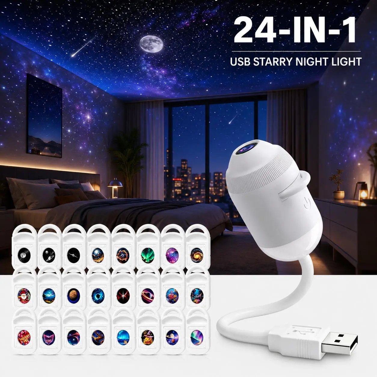 ✨ Plug-and-Play-HD-Sternprojektor