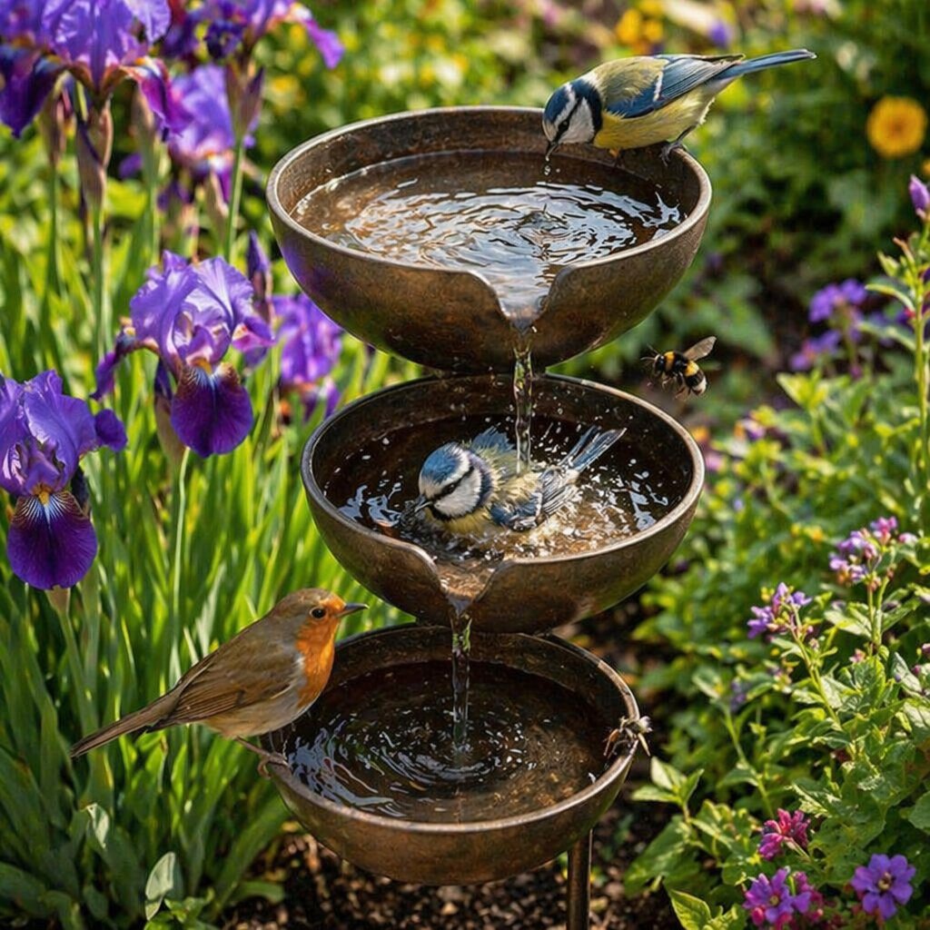 🔥Heißer Sale: 50 % Rabatt🔥Hauchen Sie Ihrem Garten neues Leben ein – ein friedliches, kaskadenförmiges Vogelbad mit Regenfänger, das Gartenbewohner willkommen heißt🌿🐦