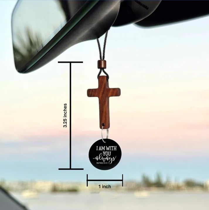 ✝️Bibelvers Auto Rückspiegel Hängendes Kreuz Anhänger