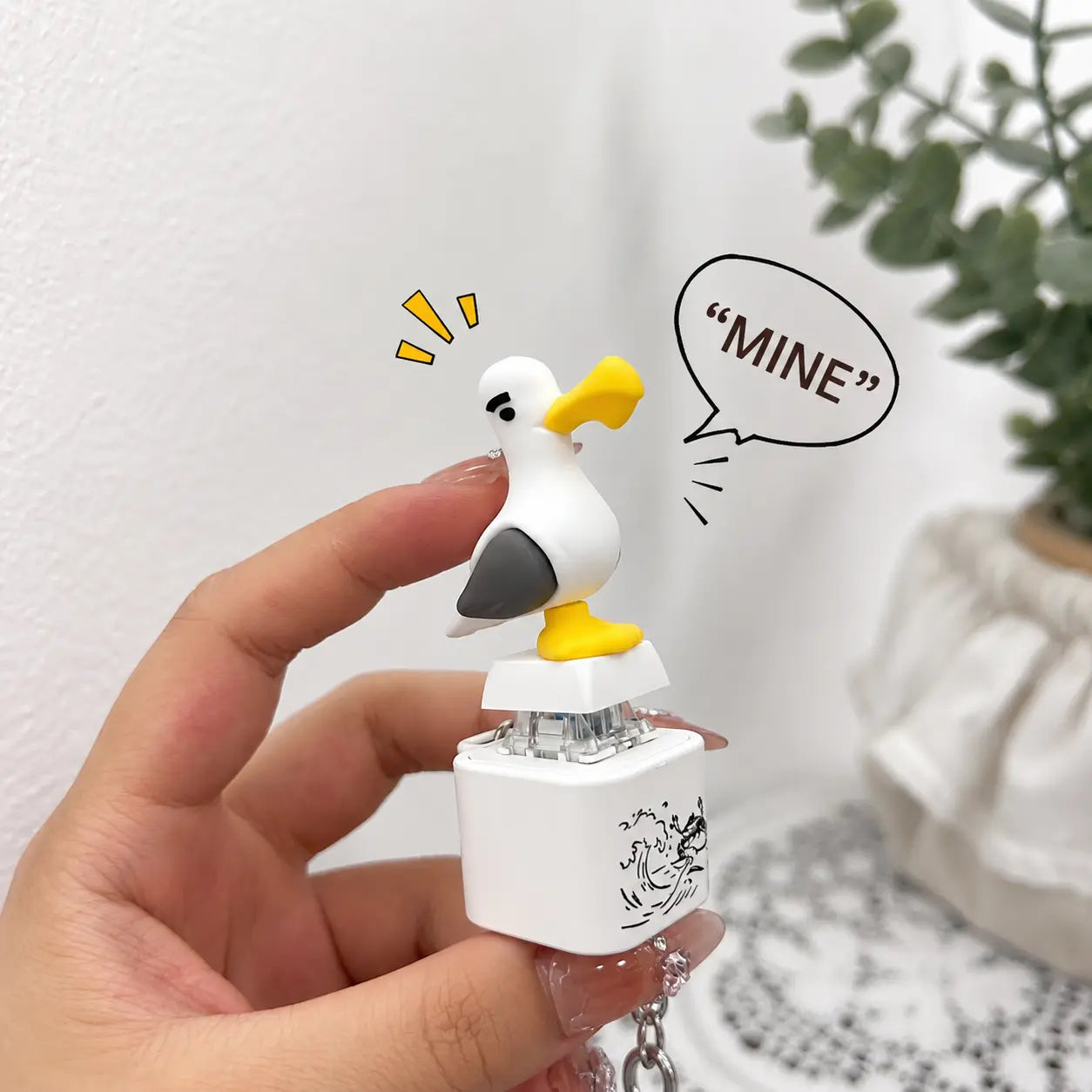 Seagull MINE! Schlüsselanhänger mit Knopf – Echtes Geräusch & LED-Licht