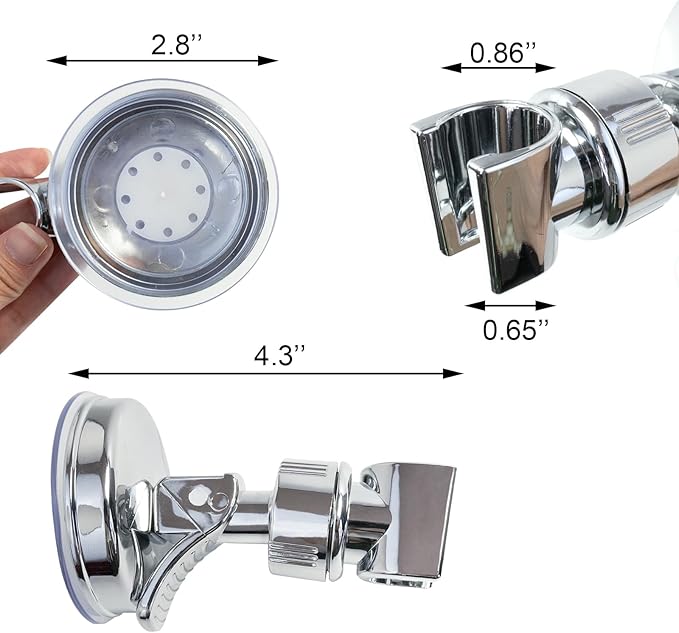 Verstellbarer Duschkopfhalter – Abnehmbarer Duschkopfhalter mit Saugnapf – Duschkopfhalter ohne Bohren