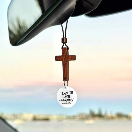 ✝️Bibelvers Auto Rückspiegel Hängendes Kreuz Anhänger