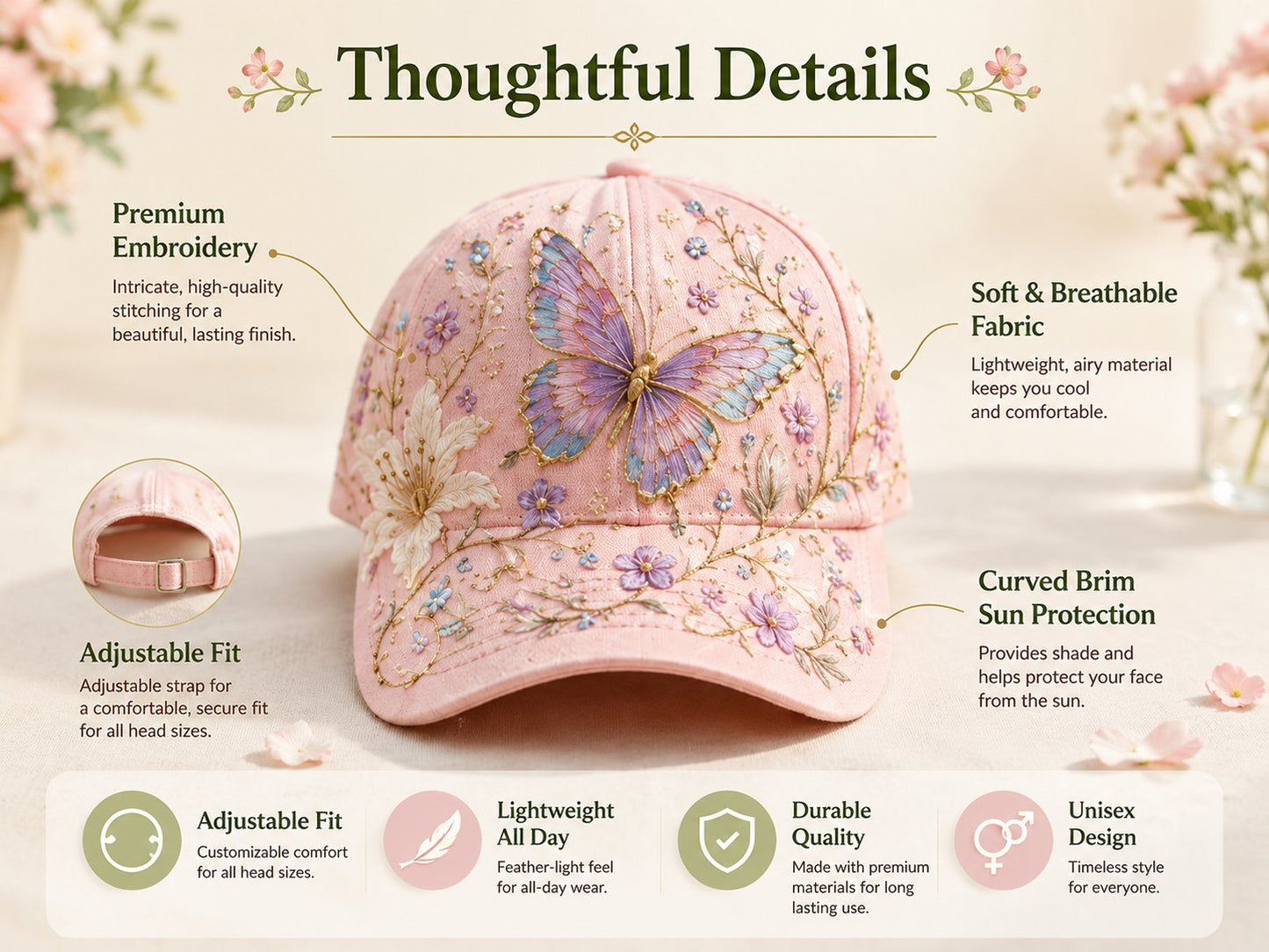 🔥Letzter Tag – 50 % Rabatt 🌸🌿 Garden Morning Cap