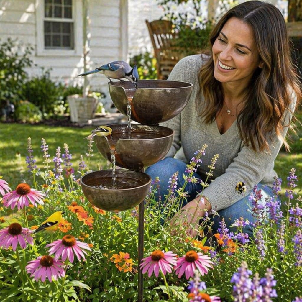 🔥Heißer Sale: 50 % Rabatt🔥Hauchen Sie Ihrem Garten neues Leben ein – ein friedliches, kaskadenförmiges Vogelbad mit Regenfänger, das Gartenbewohner willkommen heißt🌿🐦