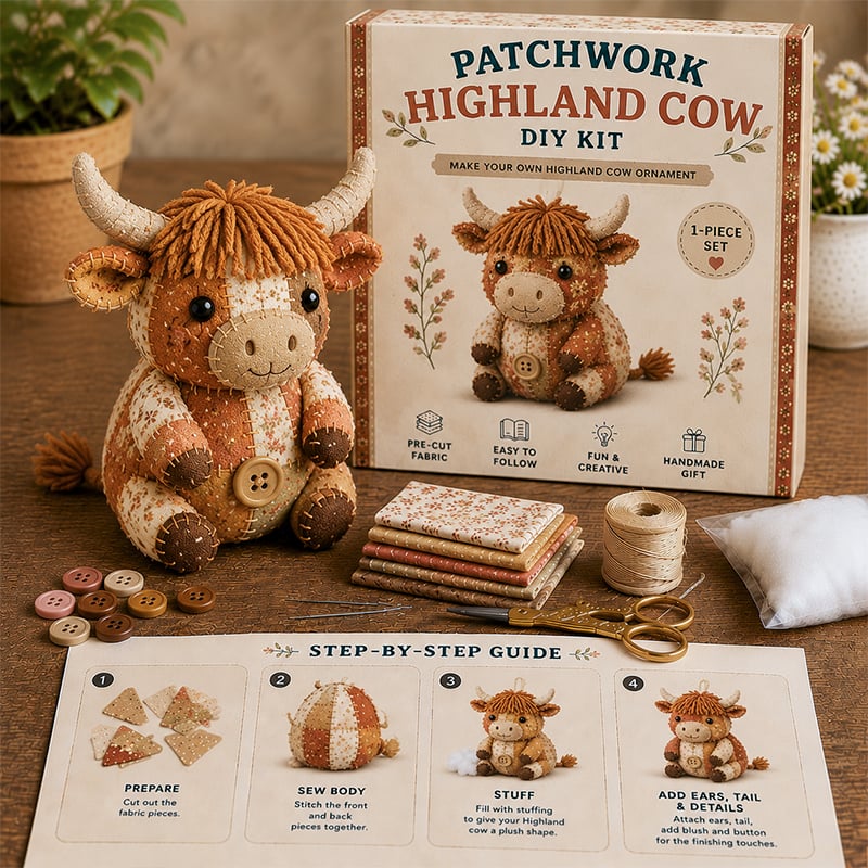 🧵DIY-Patchwork-Tier-Set – Gestalte deine eigenen niedlichen Tiere