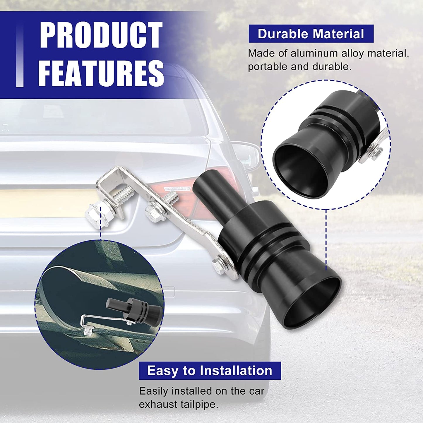 Autotuning Turbo-Pfeife Auspuffrohr Soundgenerator Imitator Turbo-Auspuff Imitation Pfeife