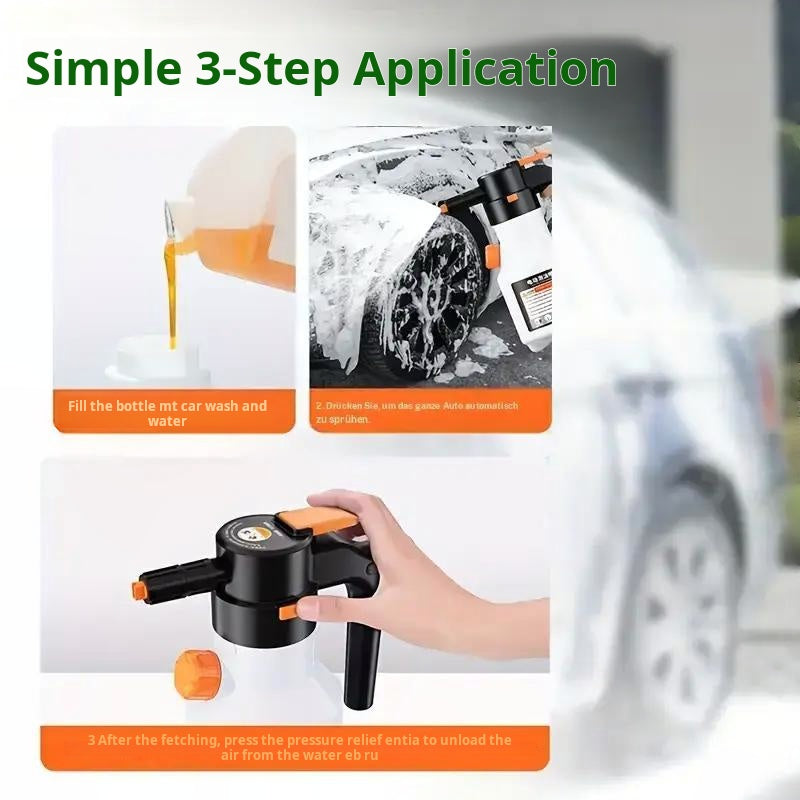 Elektrische Autowasch-Schaumpistole, Hand-Hochdruckreiniger, multifunktional, großes Fassungsvermögen, lange Akkulaufzeit, für Autos, Küche, Haushaltsreinigung