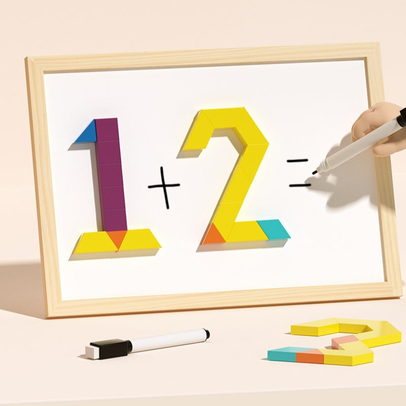 🎁Früher Weihnachtsverkauf 50 % RABATT🔥Magnetisches Holzpuzzle mit Musterblöcken🧩