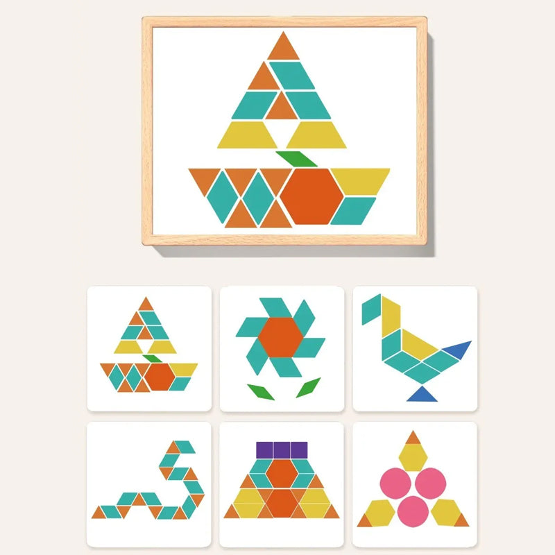 🎁Früher Weihnachtsverkauf 50 % RABATT🔥Magnetisches Holzpuzzle mit Musterblöcken🧩