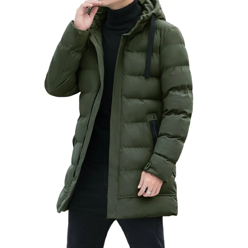 ⌛50 % Rabatt auf alles! ⏰ Gesteppte Herrenjacke mit Kapuze, mittellang 🔥