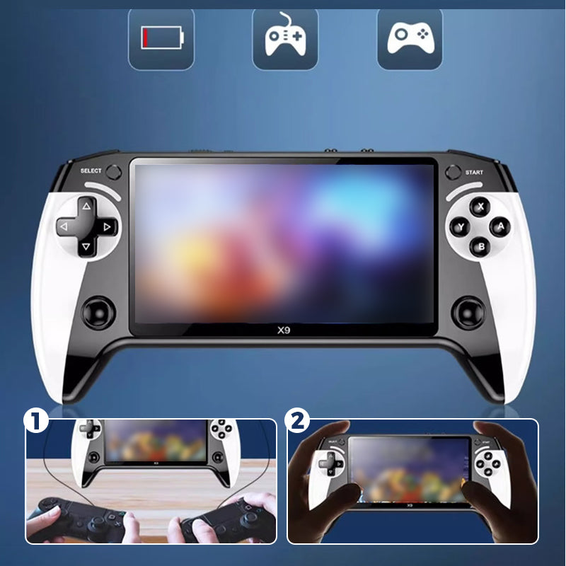 🎮 NUR FÜR BEGRENZTE ZEIT: 50 % RABATT! ✨ Tragbare Retro-Arcade-Konsole – 5,5-Zoll-HD-Bildschirm, 9 Emulatoren, kabellos 🕹️