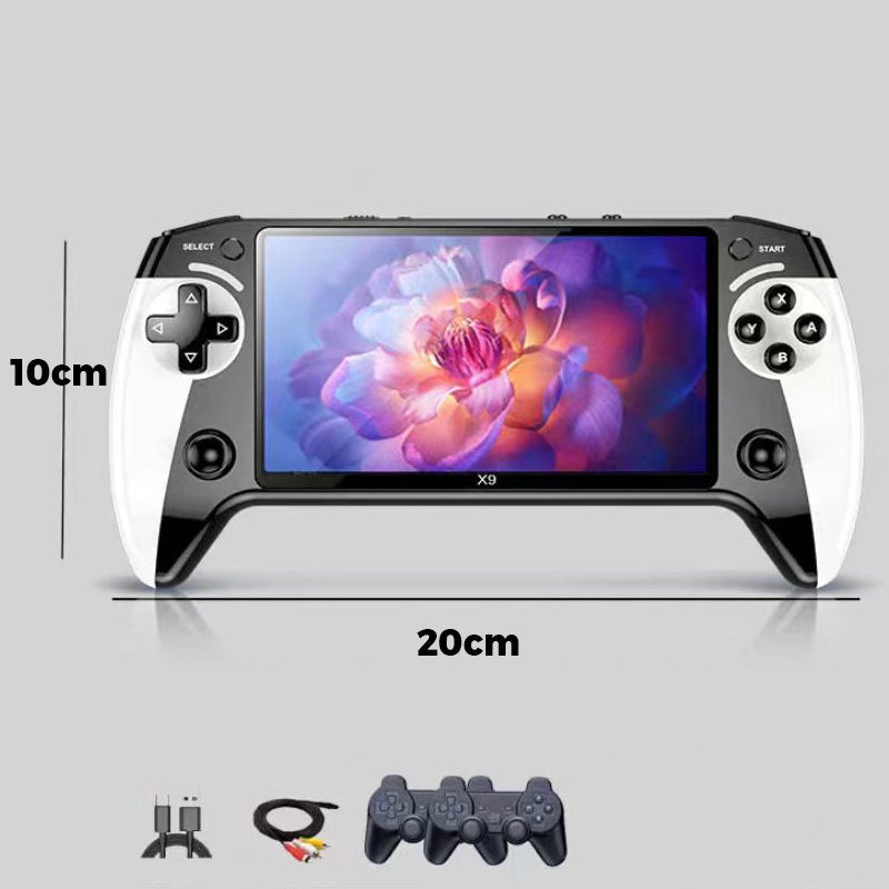 🎮 NUR FÜR BEGRENZTE ZEIT: 50 % RABATT! ✨ Tragbare Retro-Arcade-Konsole – 5,5-Zoll-HD-Bildschirm, 9 Emulatoren, kabellos 🕹️