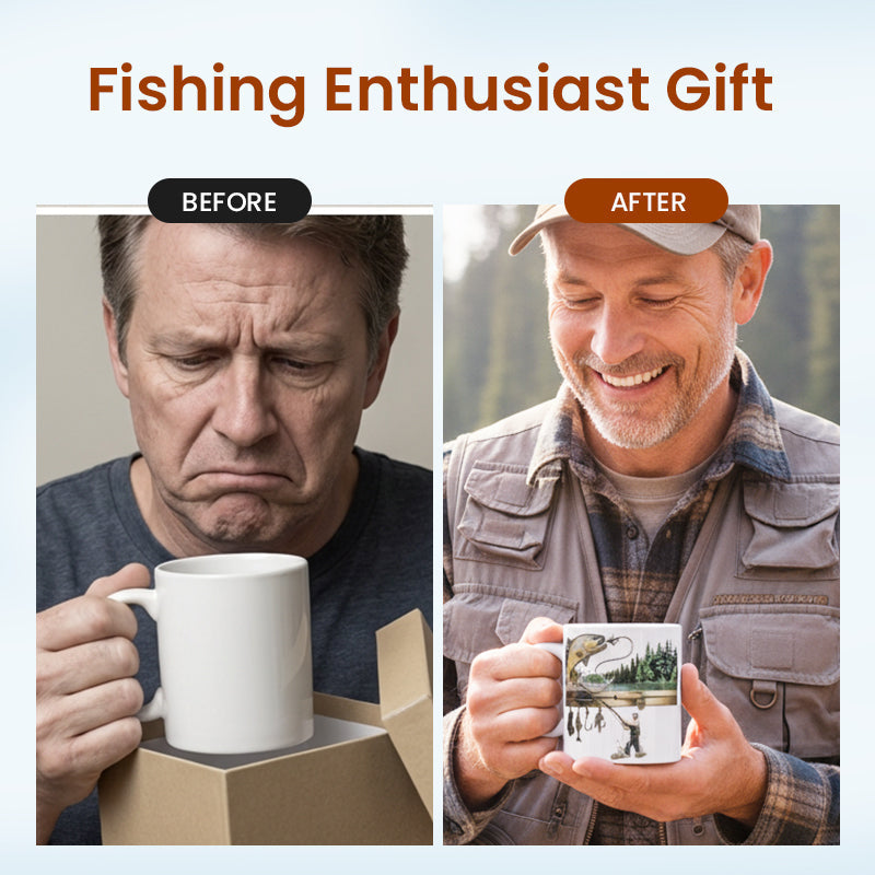 Keramische Kaffeetasse mit Fischmotiv