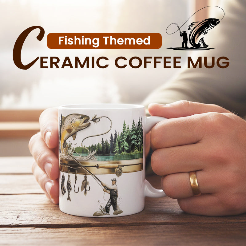 Keramische Kaffeetasse mit Fischmotiv