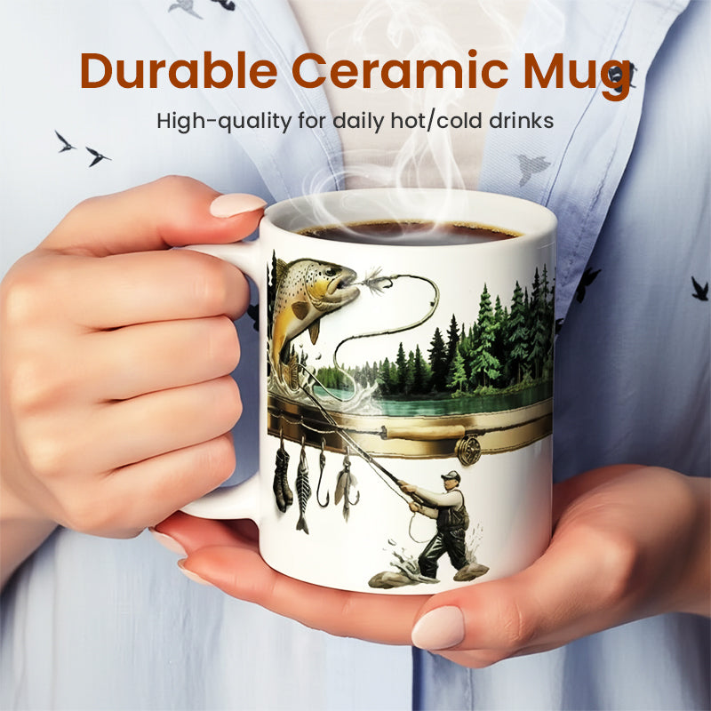 Keramische Kaffeetasse mit Fischmotiv