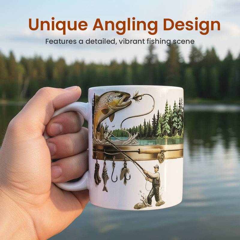 Keramische Kaffeetasse mit Fischmotiv