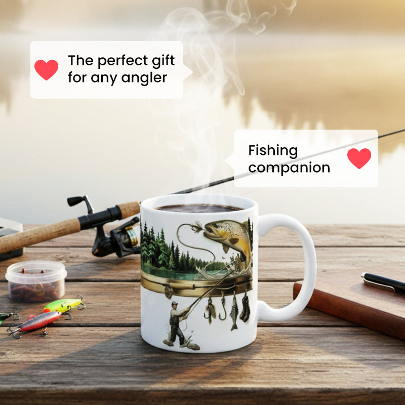 Keramische Kaffeetasse mit Fischmotiv