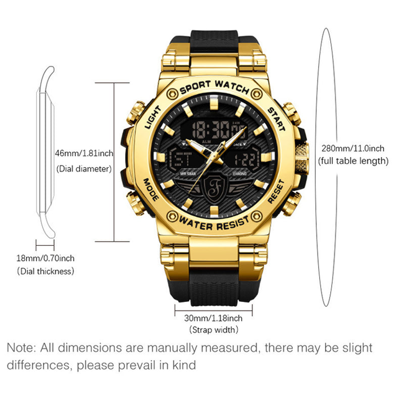 🔥 50 % RABATT! ⏰ Multifunktionale wasserdichte Leuchtuhr für Herren – Dual-Display, 50 m wasserdicht und im Dunkeln lesbar 🌙⌚