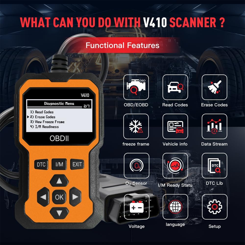 🔧🚗Professioneller OBD2-Scanner – Vollständige Diagnose, Löschen von Codes mit einem Klick und mehrsprachig! 📊💡