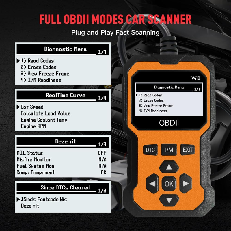 🔧🚗Professioneller OBD2-Scanner – Vollständige Diagnose, Löschen von Codes mit einem Klick und mehrsprachig! 📊💡