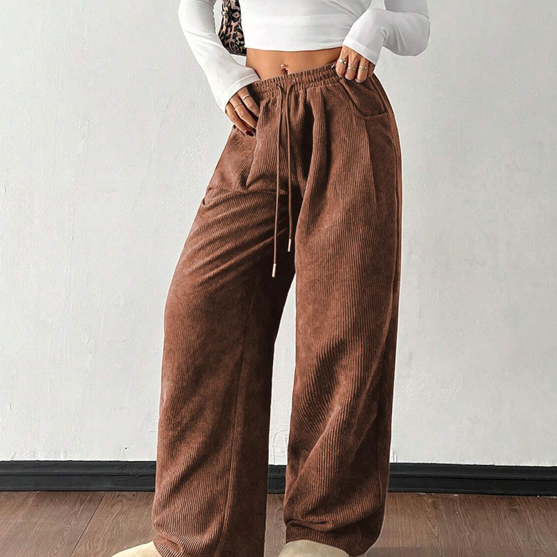 Lässige Weite Cordhose für Damen
