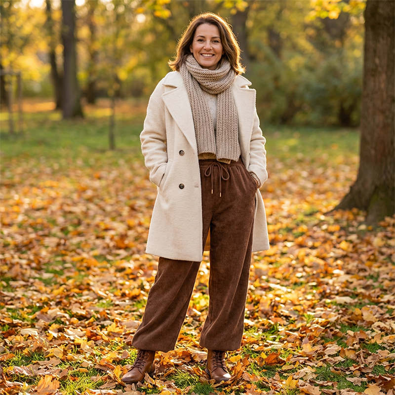 Lässige Weite Cordhose für Damen