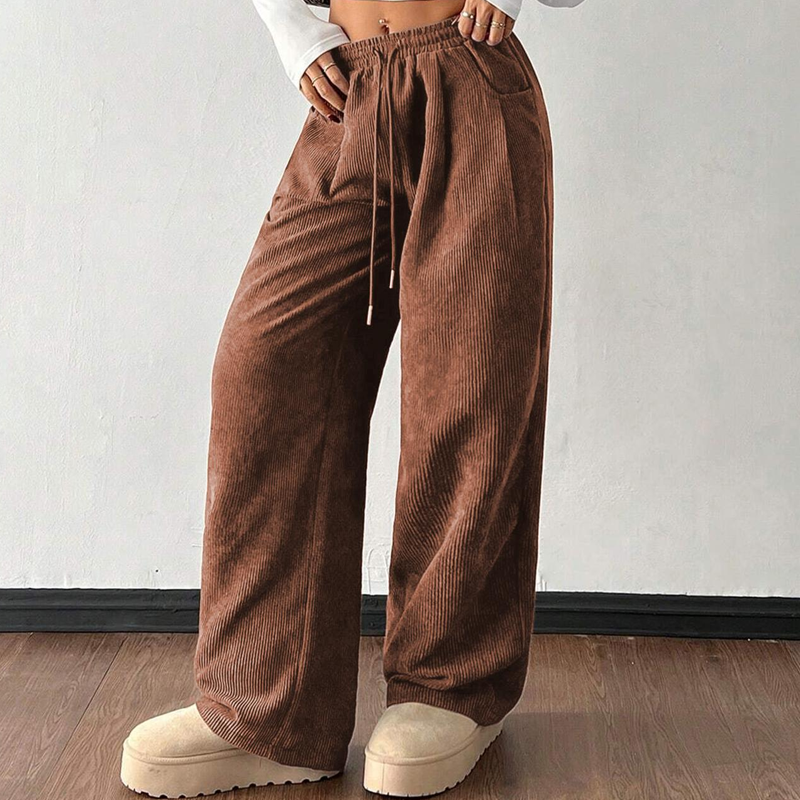 Lässige Weite Cordhose für Damen