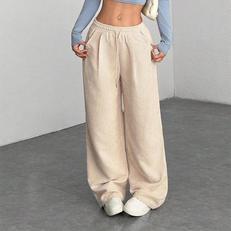 Lässige Weite Cordhose für Damen