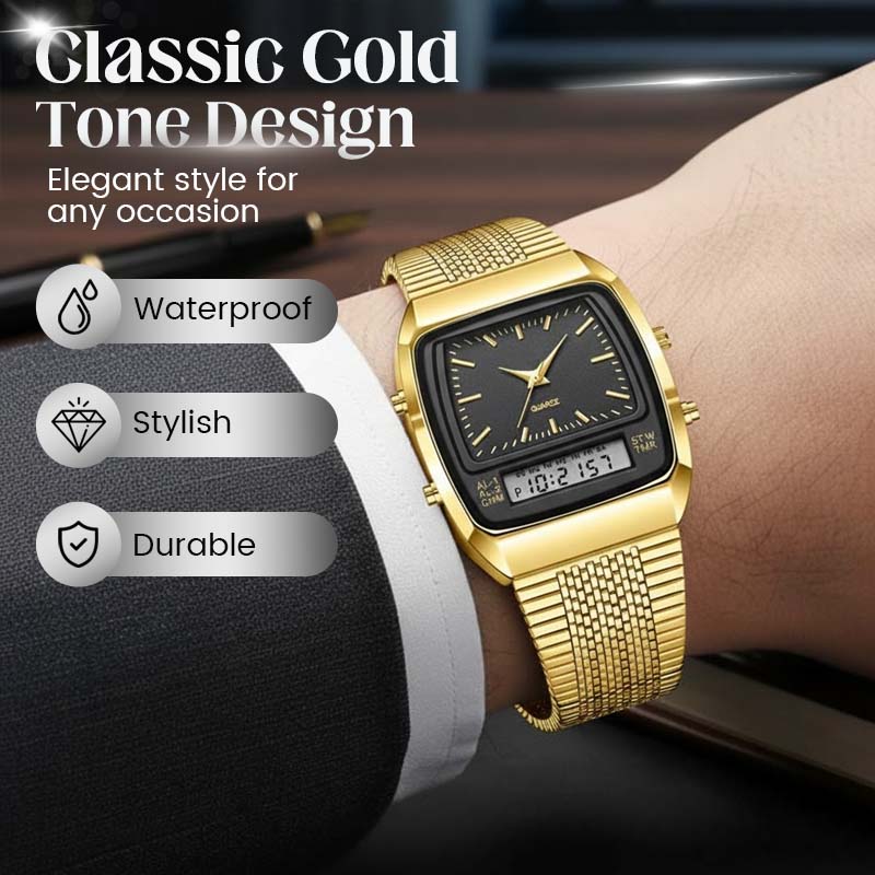 ⌚ NUR FÜR BEGRENZTE ZEIT: 50 % RABATT! 💥 Multifunktionsuhr im Retro-Stil mit quadratischem Zifferblatt – Dual-Display, Zinklegierung, Edelstahl ✨