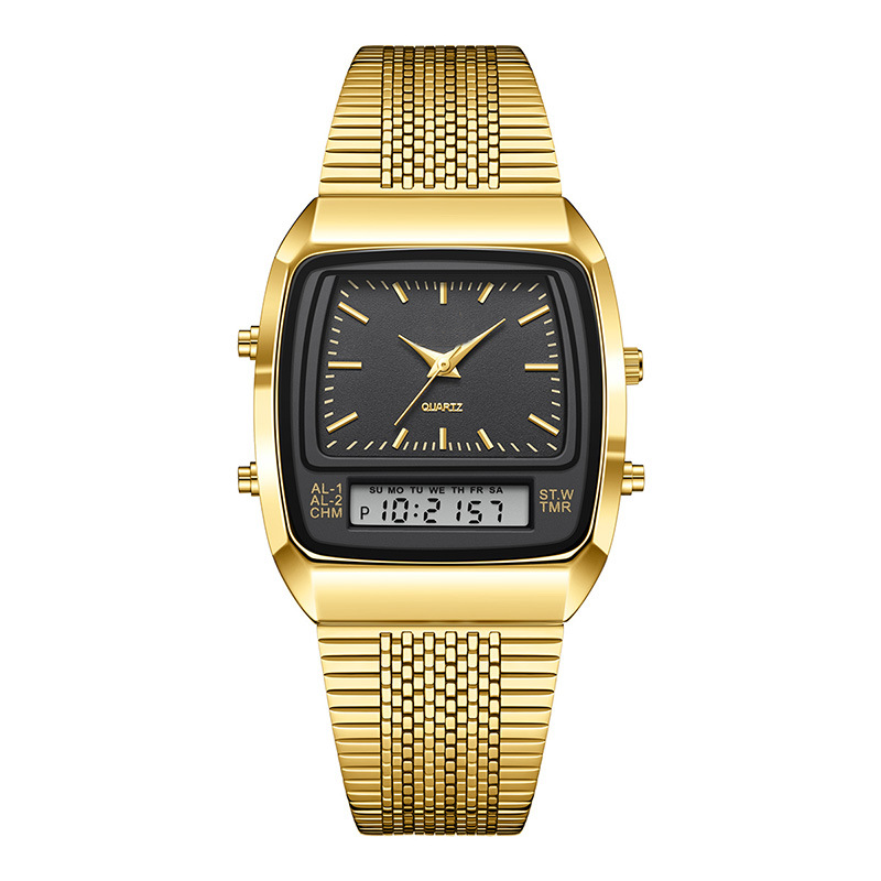 ⌚ NUR FÜR BEGRENZTE ZEIT: 50 % RABATT! 💥 Multifunktionsuhr im Retro-Stil mit quadratischem Zifferblatt – Dual-Display, Zinklegierung, Edelstahl ✨